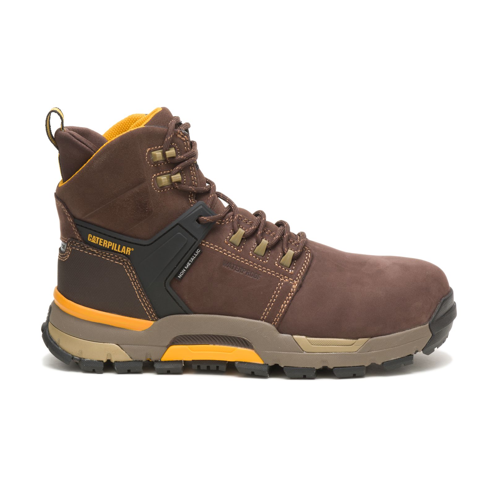 Caterpillar Cat Edge Waterproof Nano Toe - Mens Work Boots - Coffee - NZ (875HEJUYG)